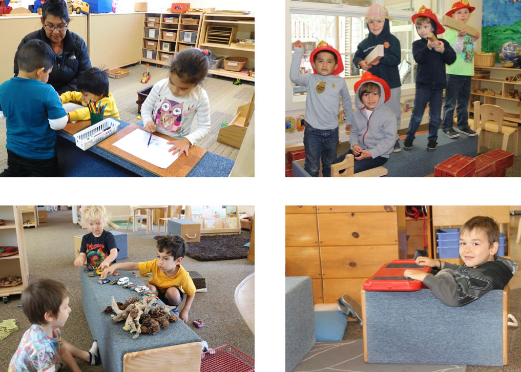 preschoolers use risers in dramatic ways